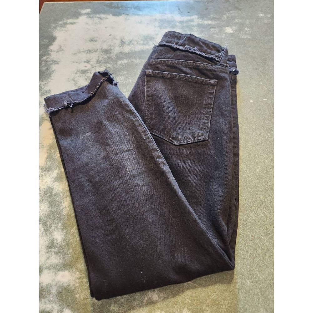 Reformation Cropped Raw Hem Cigarette Jeans in Euphrates Fringe Size 29